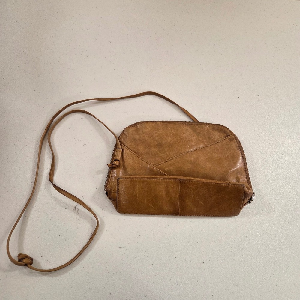 Hobo The Original Cognac Brown Leather Crossbody Bag Small Patchwork‎ Purse